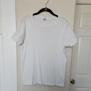 Classic White Organic Cotton Short Sleeve Tee L